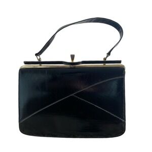 NATURALIZER Vintage 60s Elegant Black Daytime Pocketbook Handbag Model 36388